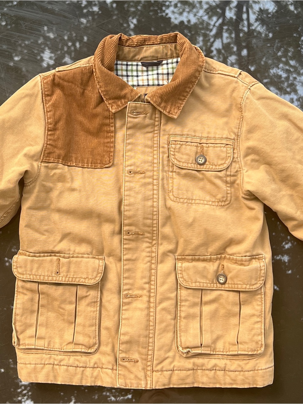 Girpcore Y2K Vintage Baby Gap Canvas Barn Jacket Corduroy Collar Field Coat 4T